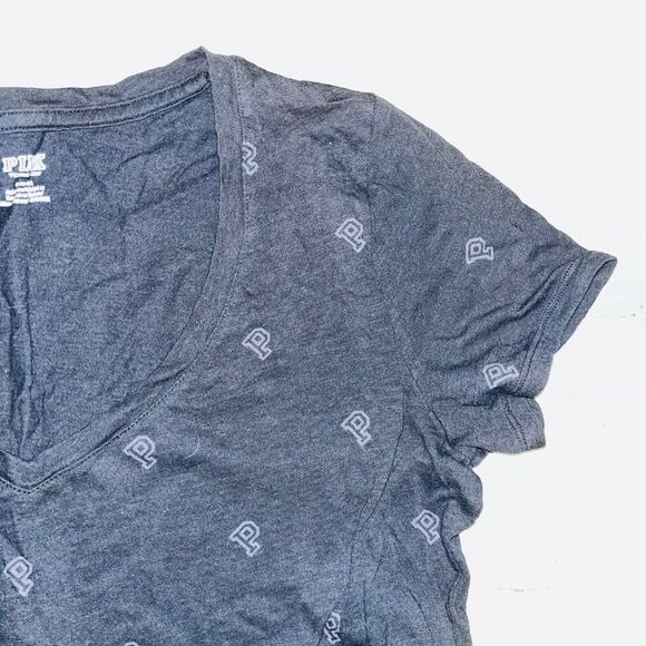 PINK Victoria's Secret | Short Sleeve Shirt Logo Print | Black | Womens | M - Picture 2 of 8